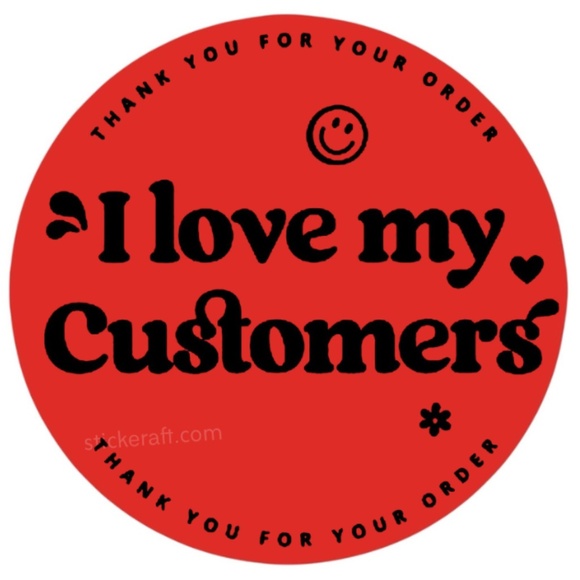 thank you for your order I love my Customers ! thank you sticker for business - Picture 8 of 13